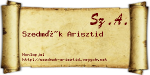 Szedmák Arisztid névjegykártya